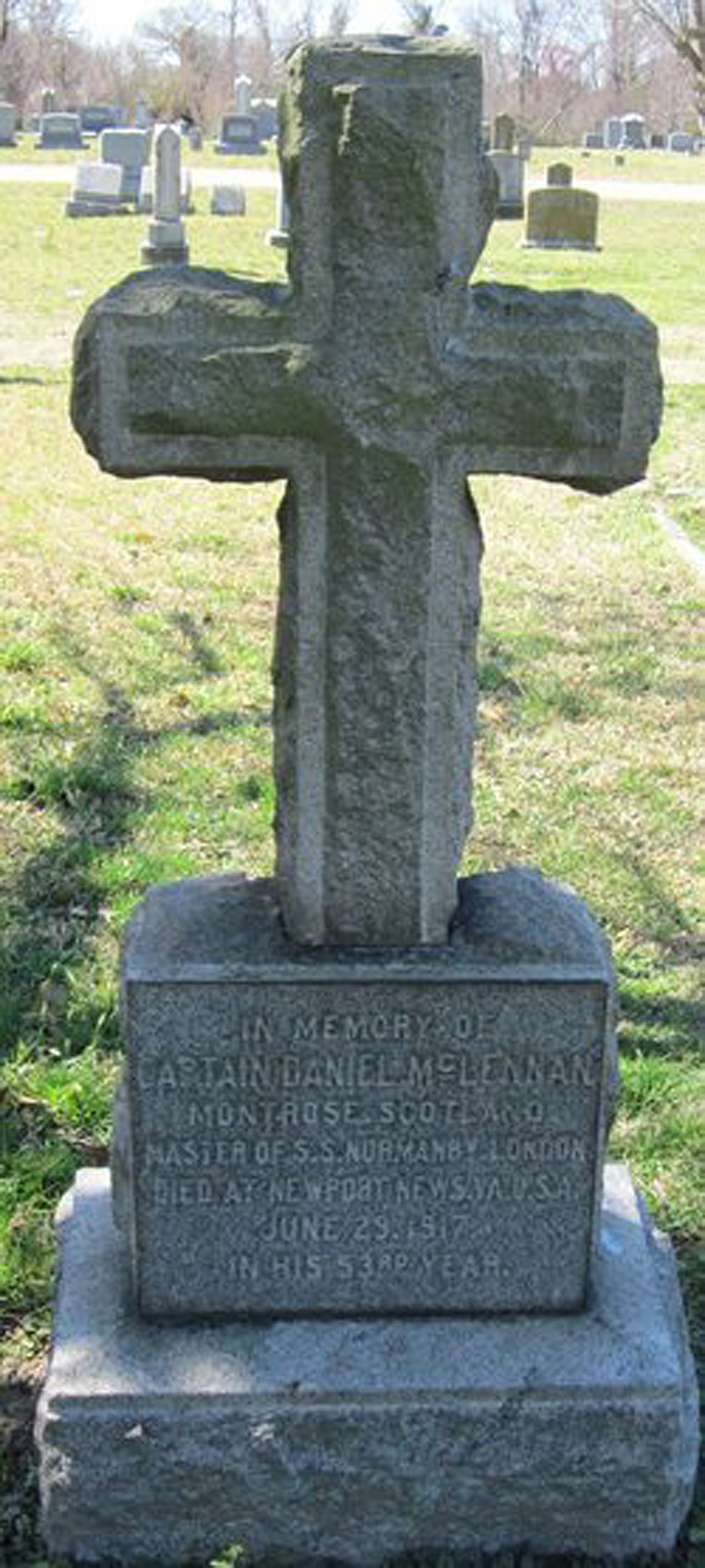 Photo of headstones/Daniel McLennan died 1917 MI  Newport News Greenlawn Memorial Park, VA, USA